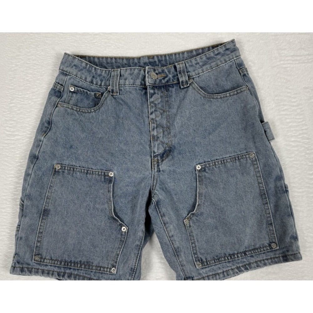 Sumwon Denim Double Knee Denim Shorts Baggy Y2K Jorts XS (30" waist) 7" Inseam